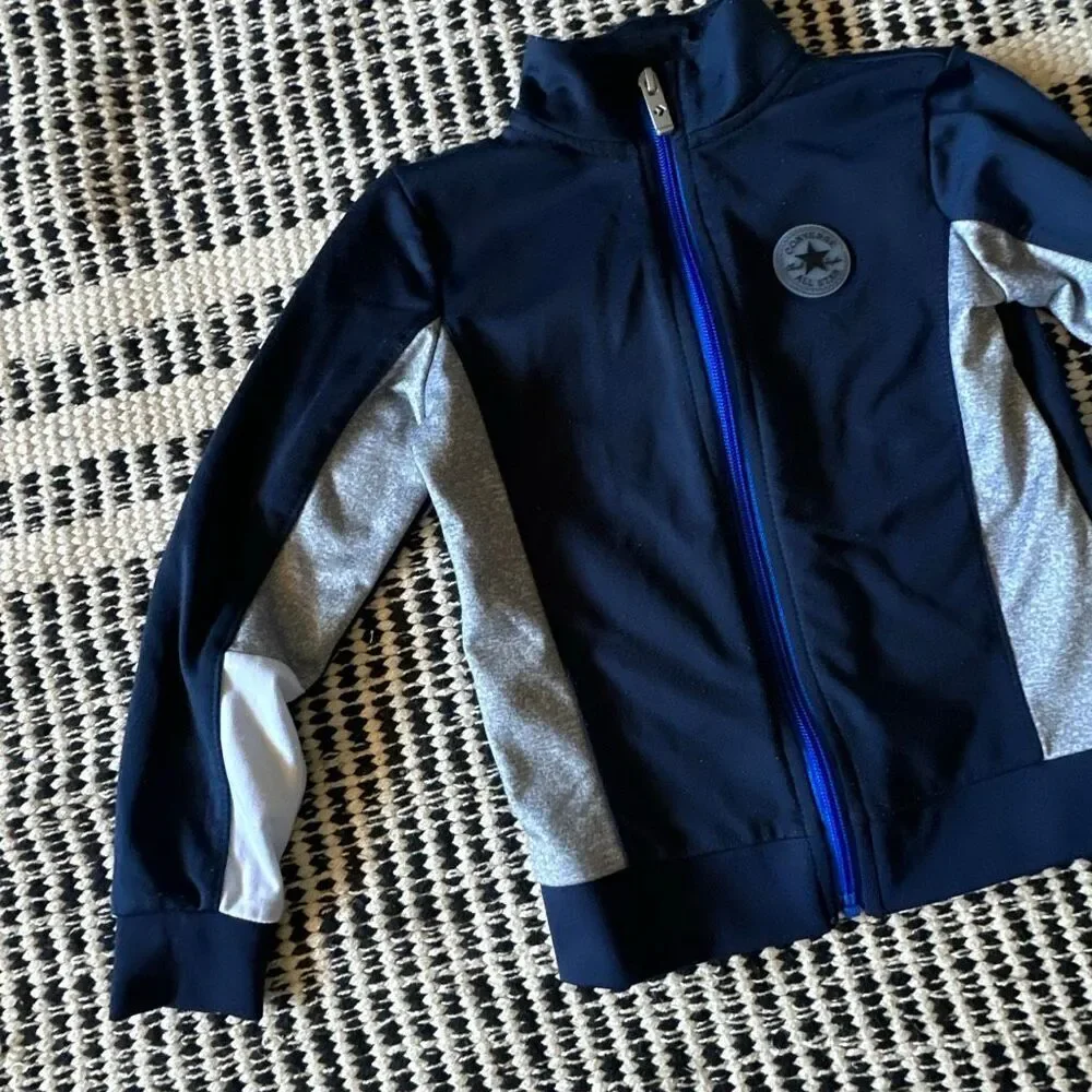 Converse Size 4T navy blue and gray track jacket